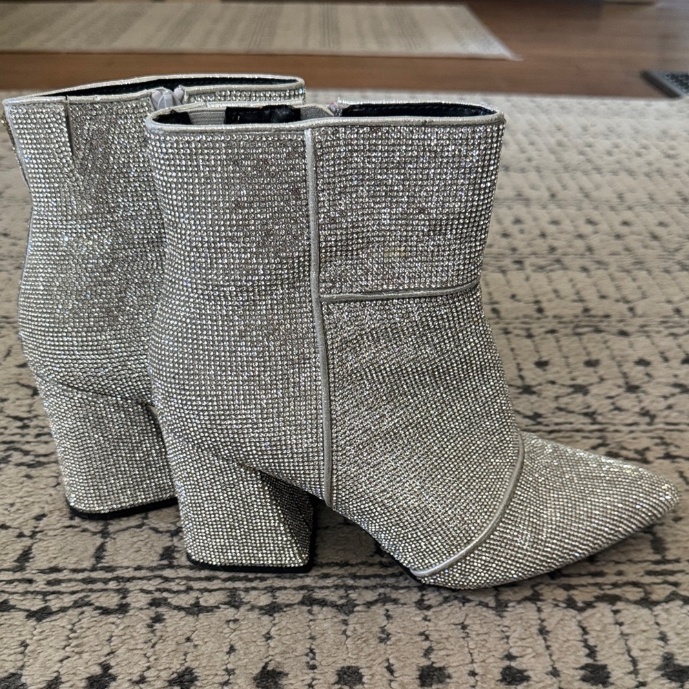 a new day Shimmering Silver Ankle Boots